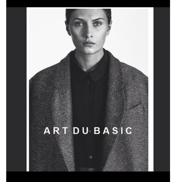 Art Du Basic Paris | Large Gray Top Coat Mockneck V Collar - Picture 2 of 7